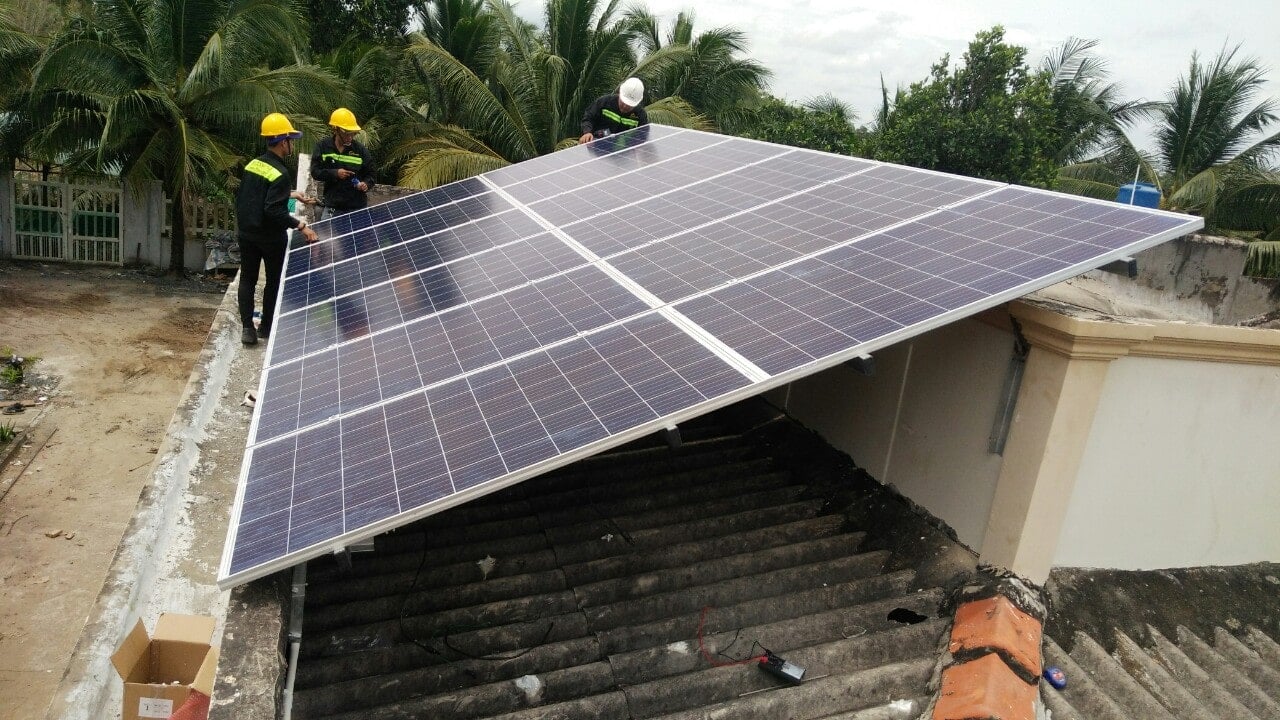 thi cong nha nuoi yen Long An Điện mặt trời hòa lưới 3 kWp