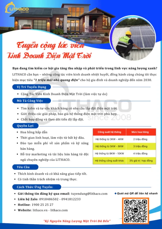 TUYỂN DỤNG CỘNG TÁC VIÊN KINH DOANH ĐIỆN MẶT TRỜI 2025