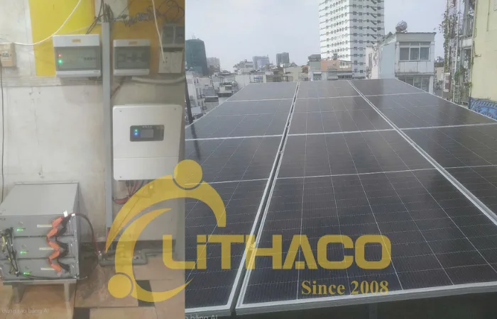 Điện mặt trời 10kWp + Lưu trữ 7.36kWh ở Q1-TP.