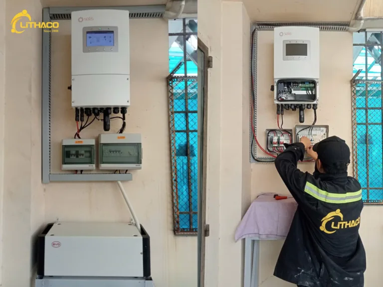 Lắp đặt hoàn thiện hệ thống điện mặt trời có lưu trữ 5.8kWp/5kWh Anh Lễ tại Quận 1 - HCM