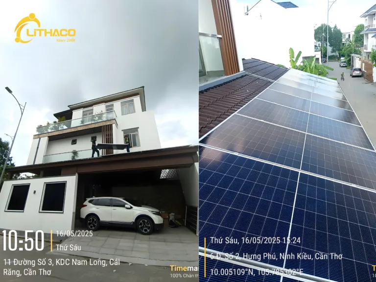 Lắp đặt hệ thống điện mặt trời có lưu trữ 5.8kWp/5kWh tại Công ty Dược Hà Phương