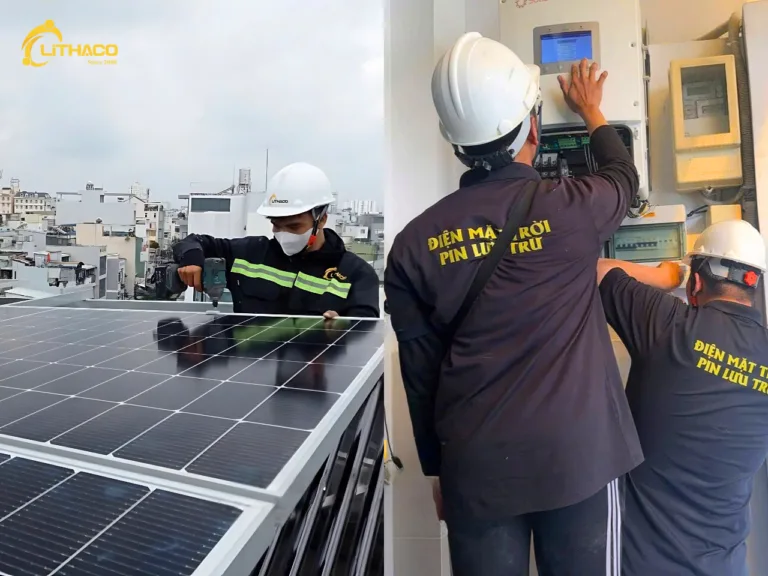 Lắp đặt hoàn thành hệ thống điện mặt trời có lưu trữ 6.96kWp/10kWh Anh Tài tại Quận 11, TP.HCM
