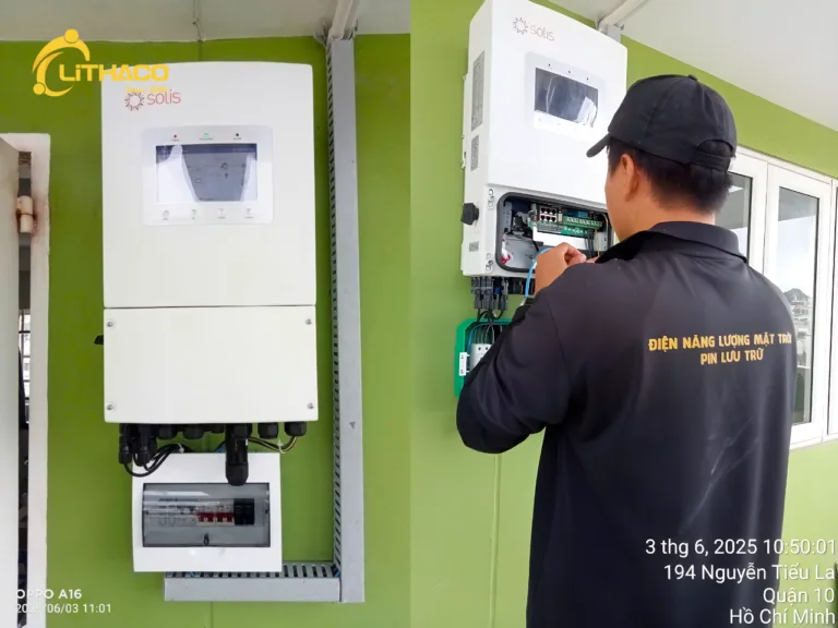 Lắp đặt hoàn thiện hệ thống điện mặt trời nối lưới 11.6kWp Anh Lương - Quận 10, TP.HCM