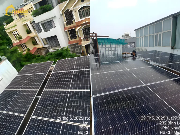 Lắp đặt hoàn thiện hệ thống điện mặt trời nối lưới 8.12kWp Anh Phúc tại Bình Thạnh, TP.HCM