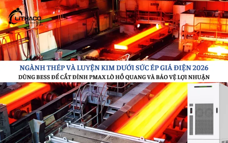 Ngành thép và luyện kim dưới sức ép giá điện 2026: Dùng BESS để cắt đỉnh Pmax lò hồ quang và bảo vệ lợi nhuận