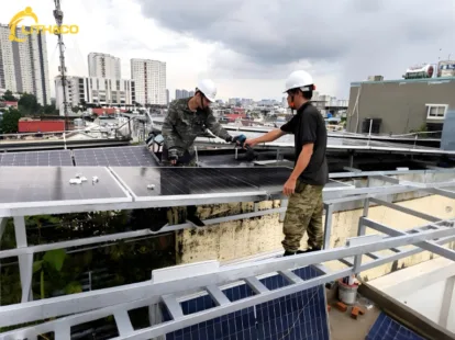 LITHACO hoàn thiện hệ thống điện mặt trời 12.285kWp/10kW – 1 pha chị Tuyết tại Quận 8, TP.HCM