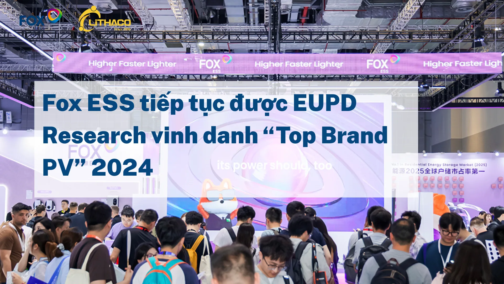 Fox ESS tiếp tục được EUPD Research vinh danh “Top Brand PV” 2024 1
