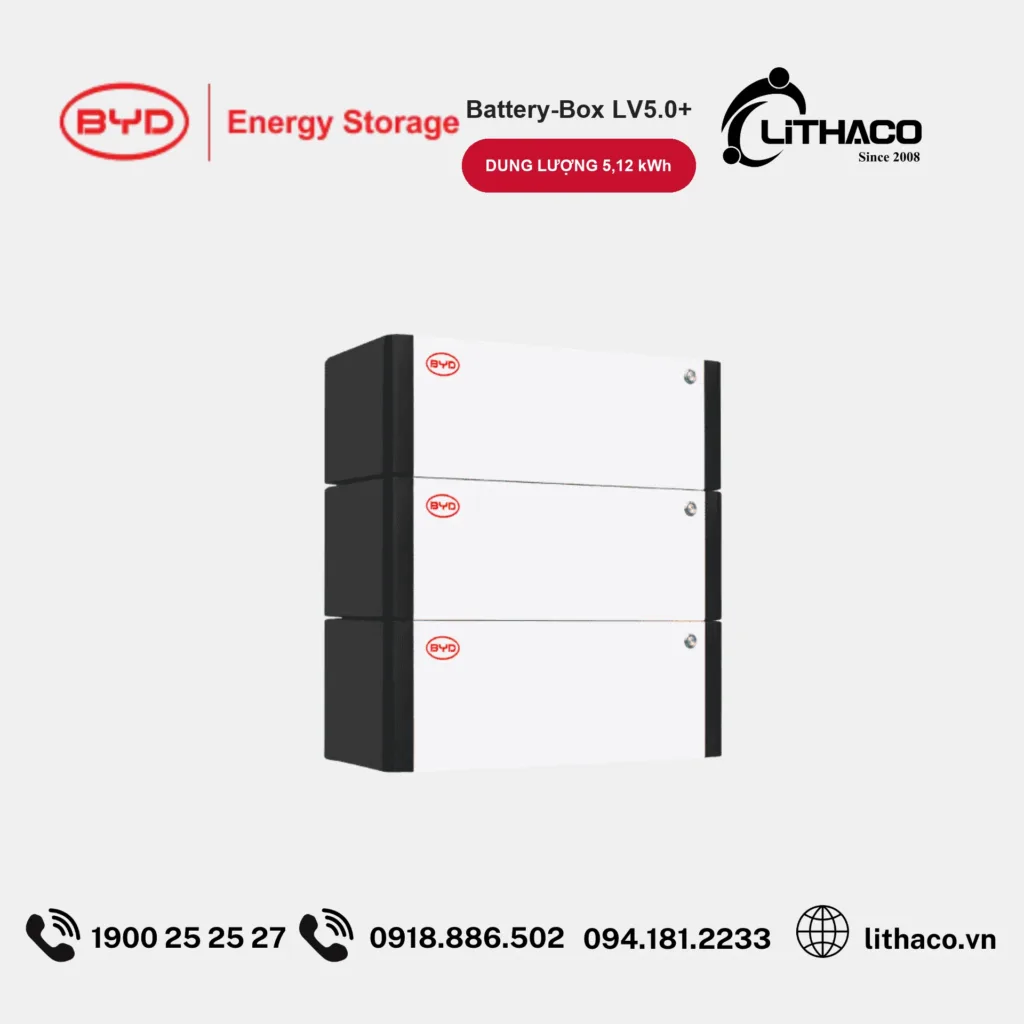 Pin Lưu Trữ BYD Battery-Box LV5.0+ 5,12kWh 2 Pin Lưu Trữ BYD Battery-Box LV5.0+ 5,12kWh