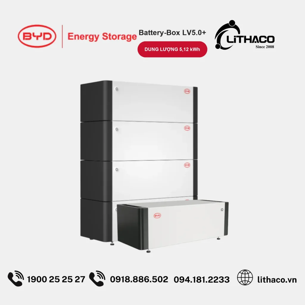 Pin Lưu Trữ BYD Battery-Box LV5.0+ 5,12kWh 3 Pin Lưu Trữ BYD Battery-Box LV5.0+ 5,12kWh